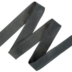 Окантовочная лента-бейка, цвет Чёрный 22мм (на отрез) в Бронницах