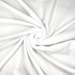 Ткань Флис Односторонний 130 гр/м2 (Ширина 150см), цвет Белый (на отрез) в Бронницах