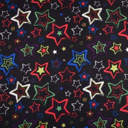 Ткань Oxford 600D PU (Ширина 1,48м), принт &quot;Звезды на черном&quot; (на отрез) в Бронницах