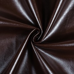 Ткань Дерматин (Кожзам) для мебели (Ширина 138см), цвет Темно-Коричневый (на отрез) в Бронницах