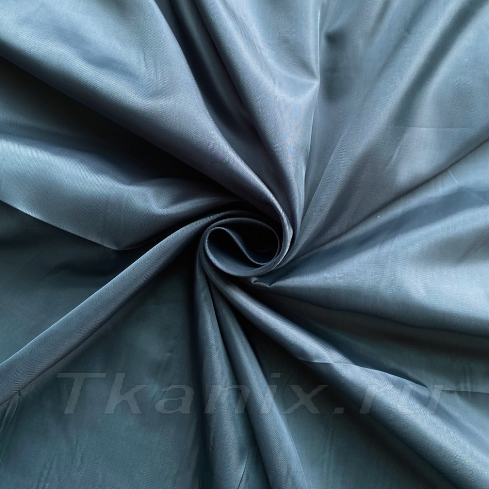 Ткань подкладочная Таффета 190Т (Ширина 150см), цвет Темно-серый (на отрез)