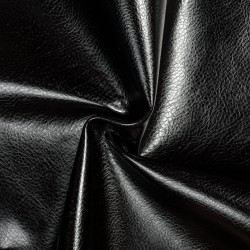 Ткань Дерматин (Кожзам) для мебели (Ширина 138см), цвет Черный (на отрез) в Бронницах