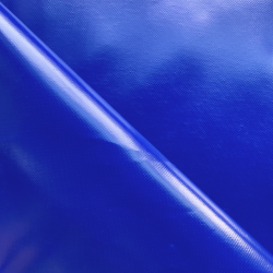 Ткань ПВХ 450 гр/м2 (Ширина 1,6м), цвет Синий (на отрез) в Бронницах