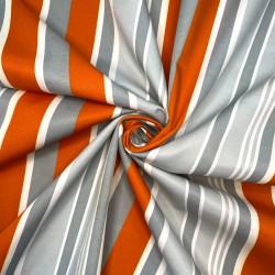 Ткань уцененная &quot;Престиж&quot; (Водоотталкивающая) (Ширина 1,48м), Серо-Оранжевая полоса (на отрез) в Бронницах