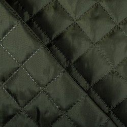 Стеганая подкладочная ткань с синтепоном (100гр/м2) (Ширина 150см), цвет Хаки (на отрез) в Бронницах